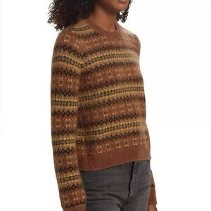 DÔEN Women's Fran Fair Isle Wool-Mohair Sweater (size M)